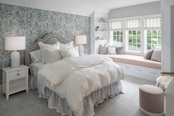 Charming guest bedroom with window seat