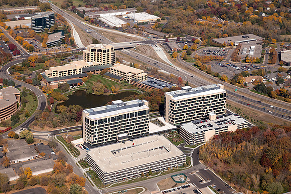 United Health Group Campus, Aerial photo by Jon Huelskamp with LandMark Photography