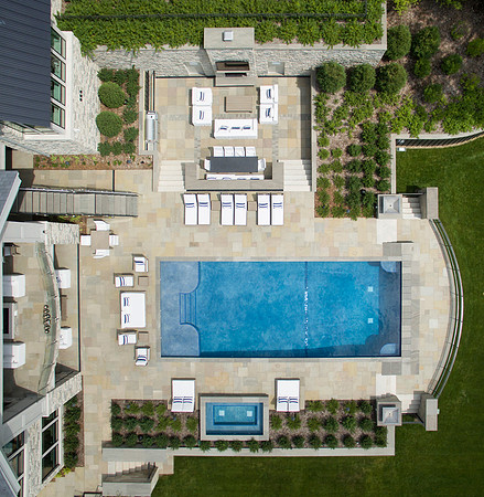 Pool deck by Orijin Stone, drone image by Jon Huelskamp