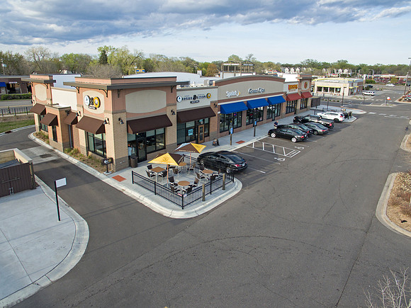 Commercial Property Fridley, Sterling Organization, Drone aerial photo by Jon Huelskamp with LandMark Photography